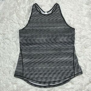 Lululemon Base Pace Ribbed Tank in Time Warp Alpine White Black Size 8 Rare